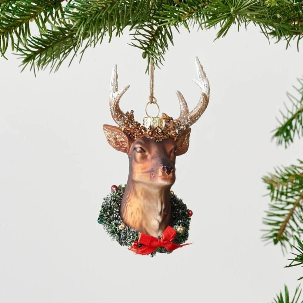Pottery Barn Buck Wreath Ornament - New